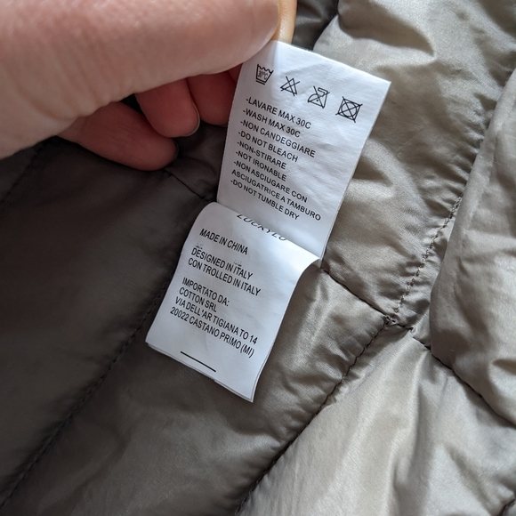 Luckylu Milano crop puffer jacket packable neutral tone Small @B5 - Picture 3 of 12